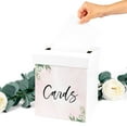thumbnail image 4 of Koyal Wholesale Sturdy White Wedding Day Card Box Pink Watercolor Greenery Wedding Gift Boxes for Cards 10x10x10 Inches, 4 of 5