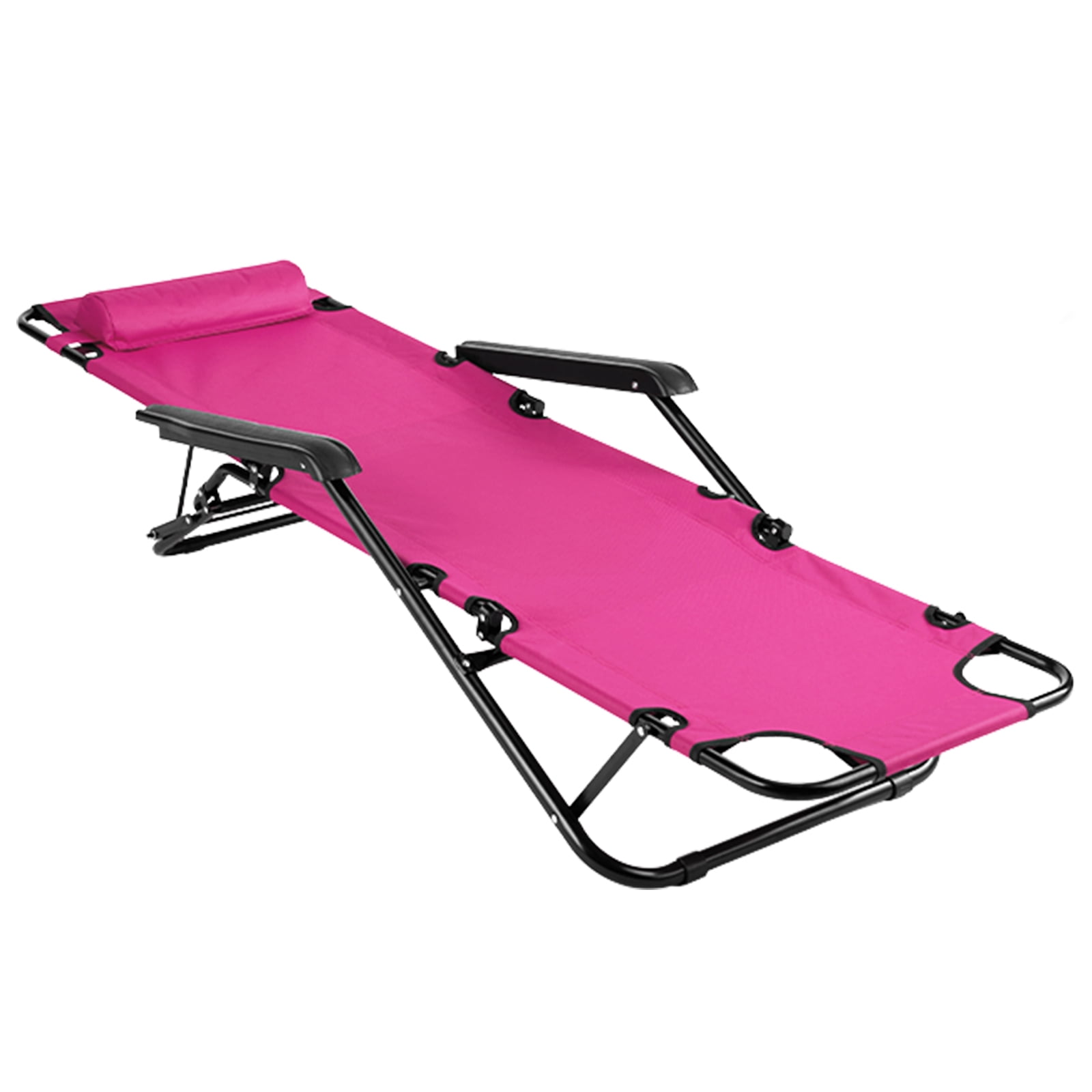 Dual Purpose Folding Recliner Chair, Premium Steel Tube Oxford Fabric Chair, Portable Space Saving Chair, Pink Multifunctional Chair for Indoor Outdoor Daily Use Gift