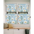 thumbnail image 2 of Spring Daisy Short Blackout Curtains 30Inch Long White Flowers Butterfly Rod Pocket Kitchen Curtains, 2 Panels Thermal Insulated Room Darkening Drapes for Bedroom, 30"W x 30"L, 2 of 5