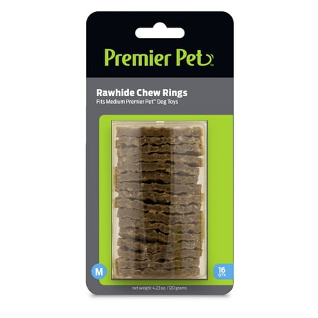 Rawhide Rings - Premier Pet Rawhide Chew Ring Dog Toy Refills Medium 16 ct
