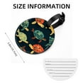 thumbnail image 5 of Turtle Seamless 2pcs PU Leather Round Bag Tags with Privacy Cover and Name ID Tag - Suitcase Tags for Travel Luggage, Handbags, Backpacks, School Bags, 5 of 6