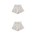 thumbnail image 4 of Minnieouse Pantalones cortos casuales Ropa de mujer Pantalones sueltos Lavable Mano de obra fina Diseño elegante Ajustable Exquisito Atractivo Blanco METRO 2Conjunto, 4 of 6