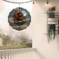 thumbnail image 3 of Whimsical 3D Metal Hanging Wind Spinner - Black Witch Hat with Orange & Black Patterns - Magical Garden Decor for Yard, 3 of 6