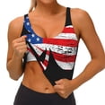 thumbnail image 3 of Goofa American St Patrick's Day Printed Sports Bras for Women, High Impact Running Bra Workout Crop Tank Tops Longline Sports Bra Push up-Medium, 3 of 8