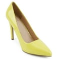thumbnail image 4 of Delicious Shoes Women Stiletto High Heel Classic Pumps Pointed Toe SCHEME-S Yellow Print Patent 10, 4 of 5