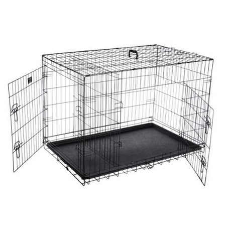 Pet Trex 42" Folding Pet Crate Kennel Wire Cage for Dogs, Cats or Rabbits