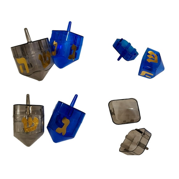 Chanukkah Fillable Dreidel Assorted Colors Can Be Filled with Hanukkah Gelt Or Chocolate (4-Pack)