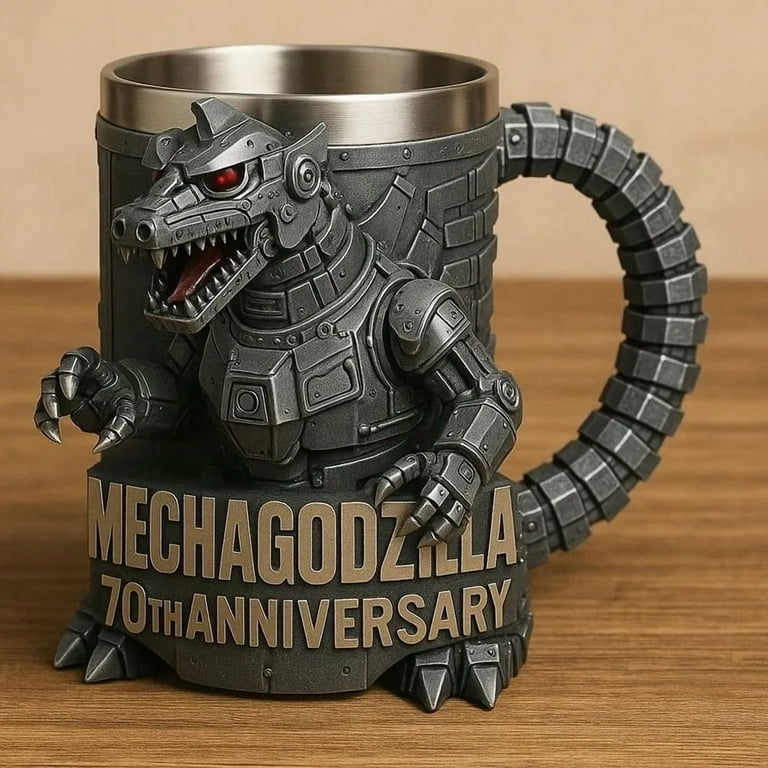 Godzilla 70th anniversary mug, 3D three-dimensional shape, resin material,  limited collection, home, office cup - Walmart.com