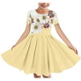 thumbnail image 1 of RXIRUCGD 2025 Vêtements d'Été pour Enfants Robe Extensible à Imprimé Floral pour Fille Robe à Manches Courtes à Col Rond Jupe de Danse pour Enfants, 1 of 4