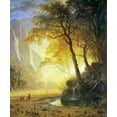 thumbnail image 2 of Bierstadt, Albert 15x17 Black Ornate Wood Framed with Double Matting Museum Art Print Titled - Hetch Hetchy Canyon, 2 of 4