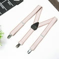 thumbnail image 5 of Buyless Fashion Adjustable 2 Pack Suspenders for Kids Toddlers Baby Elastic Solid Color 1 Inch - Y Back Design - 5102-2-Beige-White-Stripe-22, 5 of 7