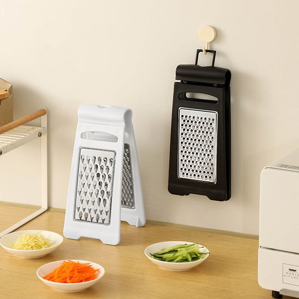Trituradora vertical de doble cara - rallador de caja de acero inoxidable con recipiente desmontable para verduras, queso y chocolate