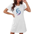 thumbnail image 4 of Taylonsss Clearance Women's Oversized Short Nightgown Fashion Chest Print Short Sleeve Nightdress, 4 of 7