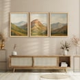 thumbnail image 4 of Framed Print Wall Art Set of 3 - Abstract Mountain Range Landscape Poster Art - 3 Pieces Nature-Inspired Vintage Wall Decor for Living Room - 11"x14"x3 Natural, 4 of 8