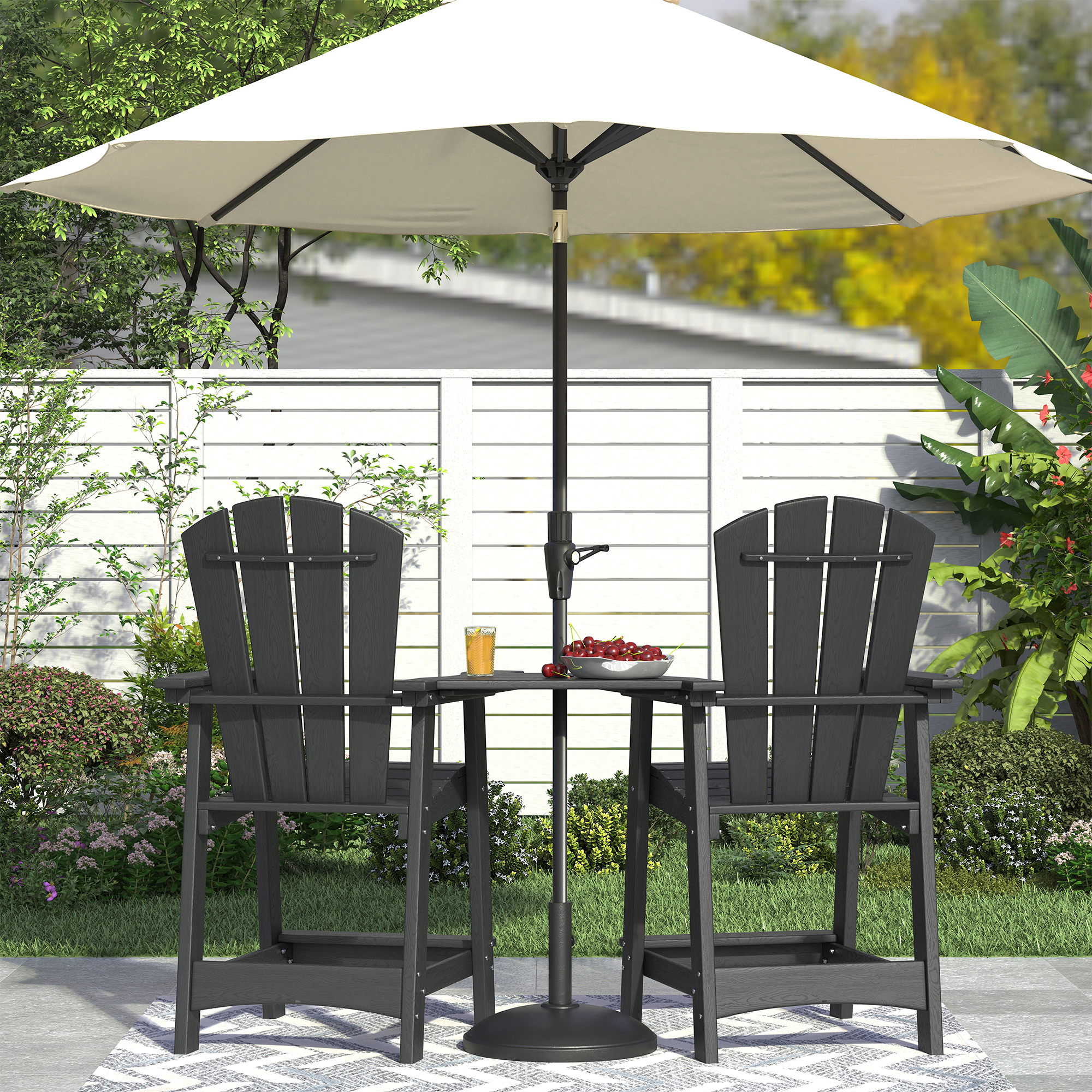 Vicllax Outdoor Tall Adirondack Chairs Beach Style HDPE for Garden 28.9"Lx22.6"Wx52.2"H