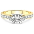 thumbnail image 3 of 2 Carat IGI Certified Cushion Shape Lab Grown Diamond Engagement Ring | 14K Yellow Gold | Trilogy Three Stone Lab Diamond Ring | FG-VS1-VS2 Quality Friendly Diamonds, 3 of 5