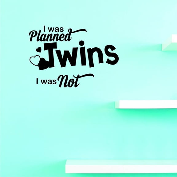 Custom Decals I Was Planned Twins I Was Not Wall Art Size: 20 X 40 Inches Color: Black