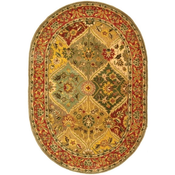SAFAVIEH Heritage Wessex Traditional Wool Area Rug, Multi, 4'6" x 6'6" Oval