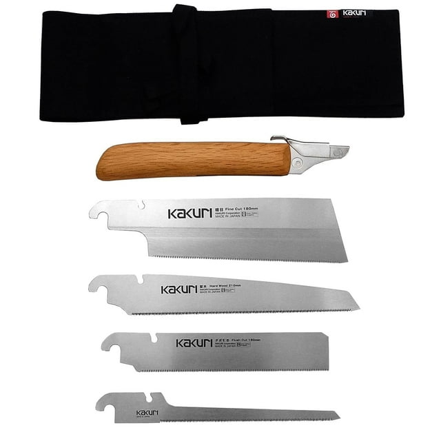 Set de sierras KAKURI Precision Woodworking con mangos de roble rojo