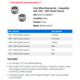 thumbnail image 2 of Front Wheel Bearing Set - Compatible with 1995 - 2004 Toyota Tacoma 1996 1997 1998 1999 2000 2001 2002 2003, 2 of 2