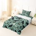 thumbnail image 5 of Erosebridal Black Raven Twin Sheet Sets,Natural Plant Floral Bedding For Men Women 3pcs, 5 of 6