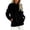 Black, variant on Women's Half Flannel Pullover Sweatshirt Loose Loungewear Casual Long Sleeve Top with Pockets