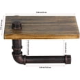 thumbnail image 3 of Nvzi Rustic Toilet Paper Holder Pipe with Shelf Industrial Toilet Roll Holder Wall Mount Farmhouse Wooden Toilet Tissue Paper Holder for Bathroom(Bronze), 3 of 5