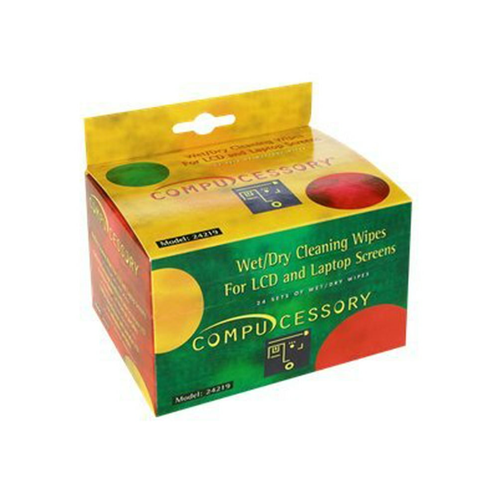 Compucessory LCD/Notebook Computer Screen Cleaning Wipes (Set of 24
