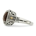 thumbnail image 3 of Auriga 925 Sterling Silver and Gold Smoky Quartz Engagement Ring Size 6 for Women, 3 of 6