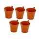 thumbnail image 2 of 5 cubos de metal galvanizado, cubos de hielo, recipientes para manualidades con asa, decoración del hogar, jarrones metálicos decorativos resistentes Naranja, 2 of 8