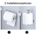thumbnail image 3 of Dinheiro Toilettenpapierhalter Klopapierhalter Edelstahl SUS304 WC Rollenhalter Klorollenhalter Toilettenpapier Halter Papierhalter Wandmontage Gebürstet, 3 of 5