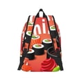thumbnail image 2 of Bixox Sushi Printing Canvas Backpack Lightweight Casual Travel Backpack School Backpack Fits 15.6 Inch Notebook, 2 of 5
