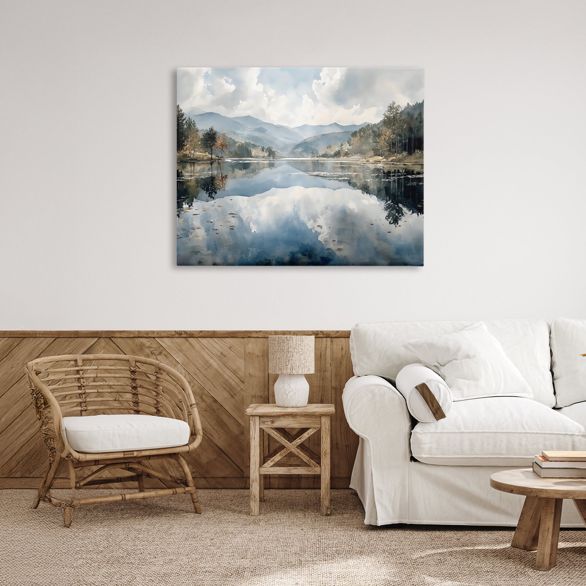 Stupell Industries Nature's Reflection on Mountain Lake Canvas Wall Art, design by Franklyn Gregory