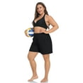 thumbnail image 4 of Charmo Plus Size Swim Shorts for Women High Waisted Board Shorts Tankini Swimsuit Bottom with Pockets, 4 of 7