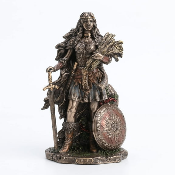 Veronese Design 8 5/8" Lady SIF The Norse Goddess of Earth and Family Resin Sculpture Bronze Finish