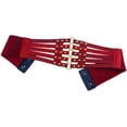 thumbnail image 4 of Ceinture Large en Cuir PU pour Femmes Mode Rivets Creux Ceinture Extensible, 4 of 7