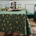 thumbnail image 1 of Dining Room Table Cloth Oblong, Table Cloth Cover Cotton Linen 6-8 Seater with Bells and Snowflake Pattern 140*180cm, 1 of 5