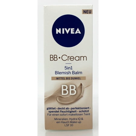 Nivea BB Cream 5 in 1 Blemish Balm Mittel Bis Dunkel 1.7 Ounce (German