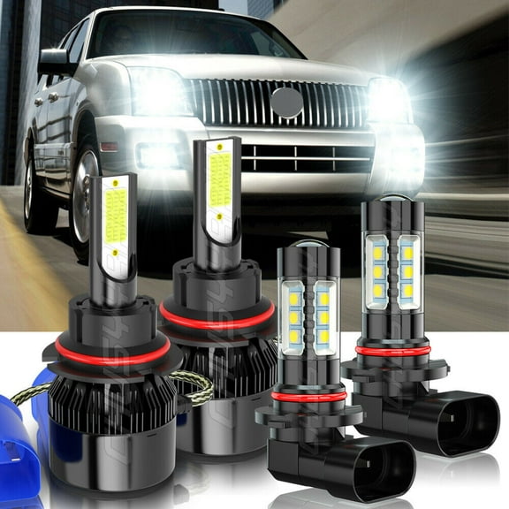 For Mercury Mountaineer 2002-2006 6000K 9007 9145 9140 LED Headlight Fog Light