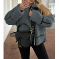 thumbnail image 7 of Women's Faux Fur Leather Patchwork Moto Jacket - Sherpa Lined Winter Coat with Zip Up, Trendy Cold Weather Outerwear, 7 of 7