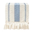 thumbnail image 2 of Light Blue Table Runner 72 inches Long Boho Macrame Table Runner for Home Decor, Farmhouse Table Runners with Tassels for Party Bohemian Rustic Bridal Shower Dining Decor 12x72 inches, 2 of 7
