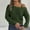 Army Green, variant on Women's Lightweight Pullover Long Sleeve Off Shoulder Solid Top For Fall Season