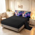 thumbnail image 3 of Homewish Romantic Tree Of Life 7-Piece Twin Bedding,Night Starry Sky Bedding Comforter Set,Blue Purple,Black Reversible, 3 of 8