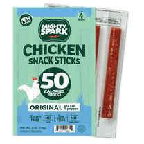 Mighty Spark Original Sea Salt & Pepper Chicken Snack Sticks, 4 oz, 4 Count Pack
