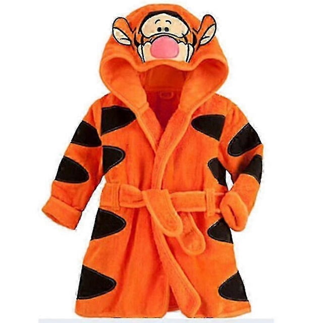Children's hooded fleece bathrobe, suitable for children aged 1-6 years old