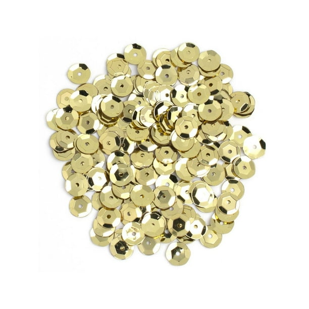 8mm Gold Sequins Gold Cupped Sequins 8mm Round 200 Pieces/Pkg