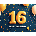 thumbnail image 4 of Happy 16th Birthday Themed Background Banner Party Supplies Balloon Decorations for Photography Props Birthday Decors Celebrations, 4 of 8