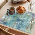 thumbnail image 3 of Blue Sage Green Boho Placemats Set of 6 Vintage Ethnic Tribe Abstract Art Place Mats Indoor Wipeable Table Mats Washable Cloth Dining Table Placemats for Kitchen Holiday Party Home Decor 13x19 Inch, 3 of 9