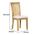 thumbnail image 5 of 21 Inch Fabric Dining Side Chair, Slatted Back, Set of 2, Gray, Brown- Saltoro Sherpi, 5 of 5