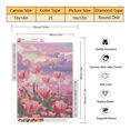 thumbnail image 2 of TISHIRON Diamond Art Painting Kits,12x16 inch 5D DIY Pink Flower Group Diamond Art Crafts Kit for Adults and Kids Beginners, 2 of 7